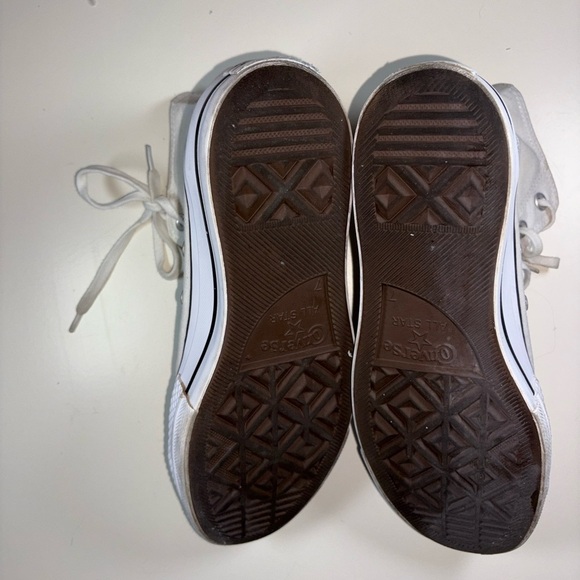 Converse All Star White Canvas platform Sneakers - Picture 2 of 6